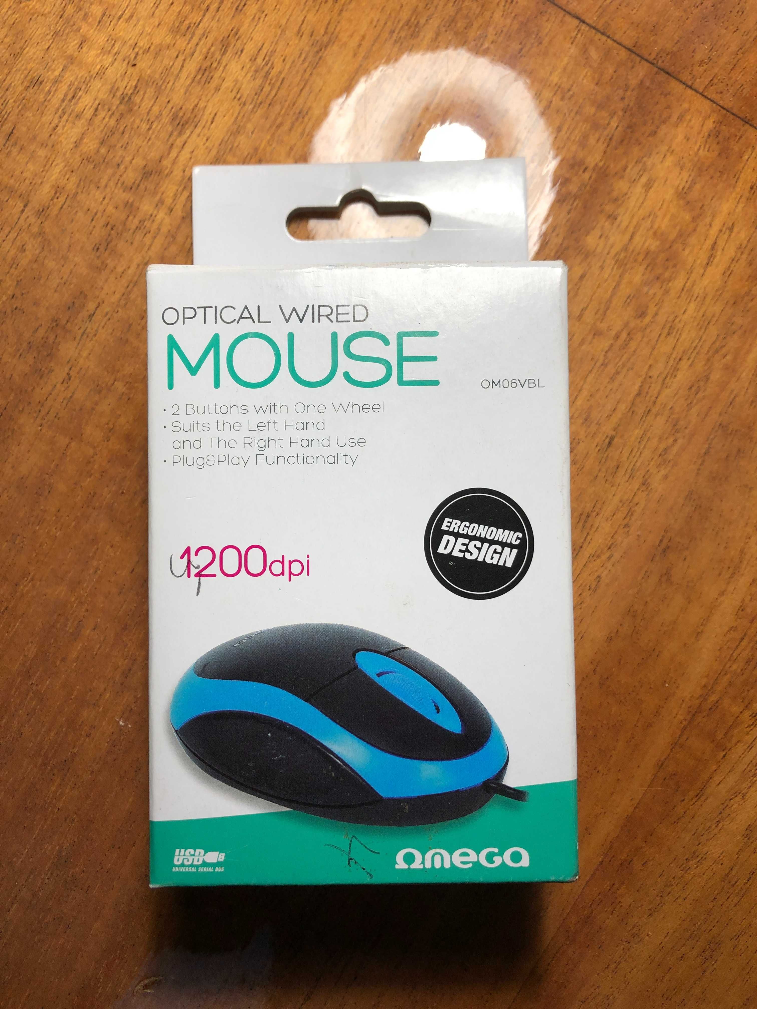 Миша/Мышь/Mouse OMEGA OM-06V синя, нова/новая