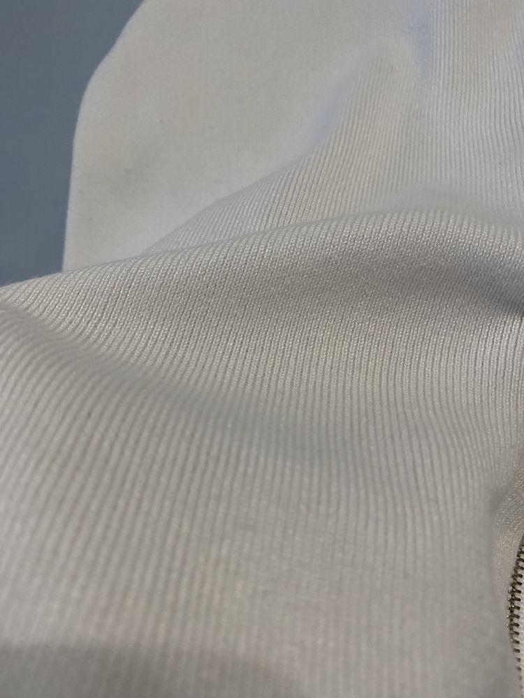Sweterek biały prążek bomberka bluza kardigan
