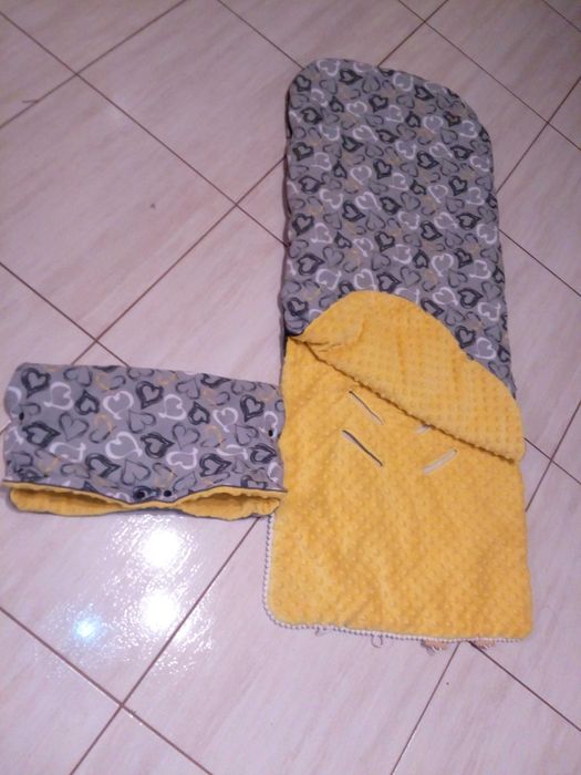 Śpiwór, śpiworek z mufką do wózka lub sanek bardzo ciepły idealny