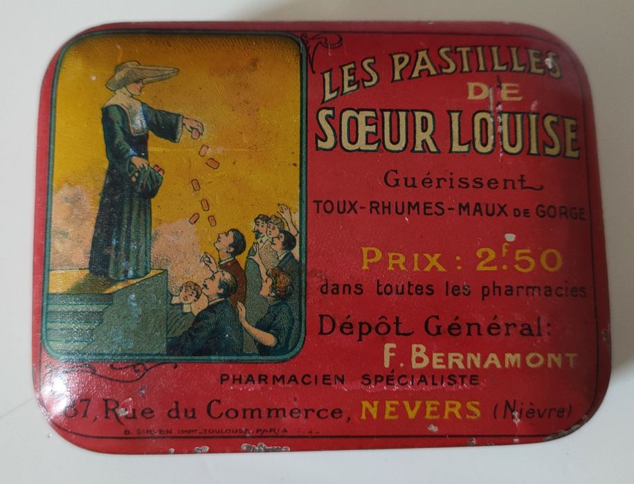 Antiga Caixa em Metal de Pastilhas Rara