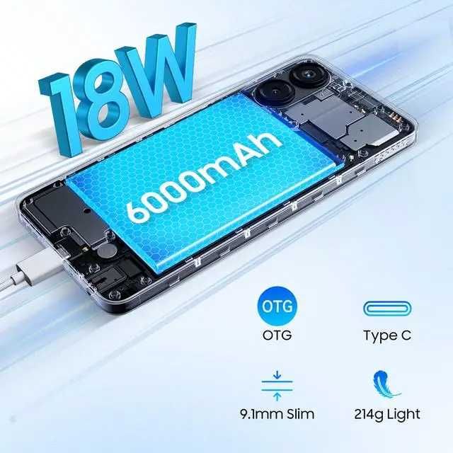 Смартфон Blackview Color 8 Gray 8/128Gb 6,75" 6000mAh + чехол стекло