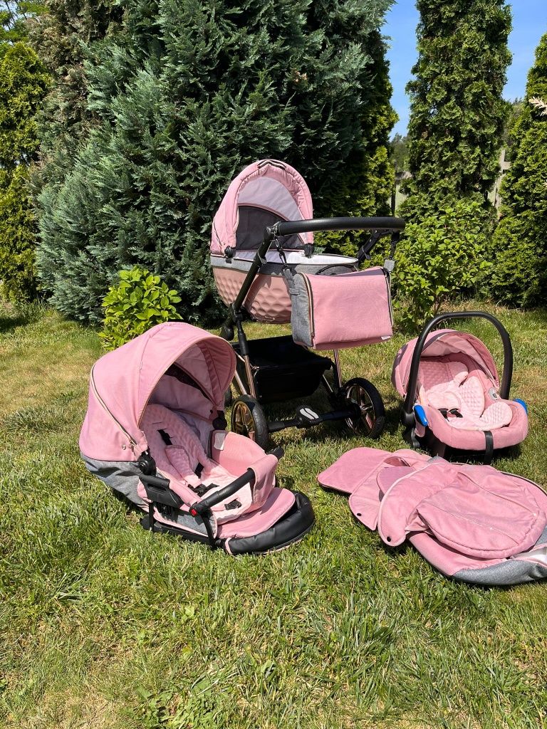 Wózek dziecięcy Adbor OXV-3D 3w1 • Elegancki zestaw + dodatki!