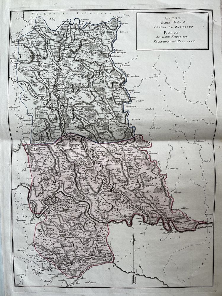 Антикварна Карта 18 століття Тернопілля