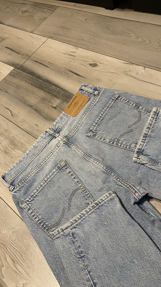 Spodnie Jack&Jones 29/32  LOOSE/ CHRIS męskie jeansy błękitne bawełna