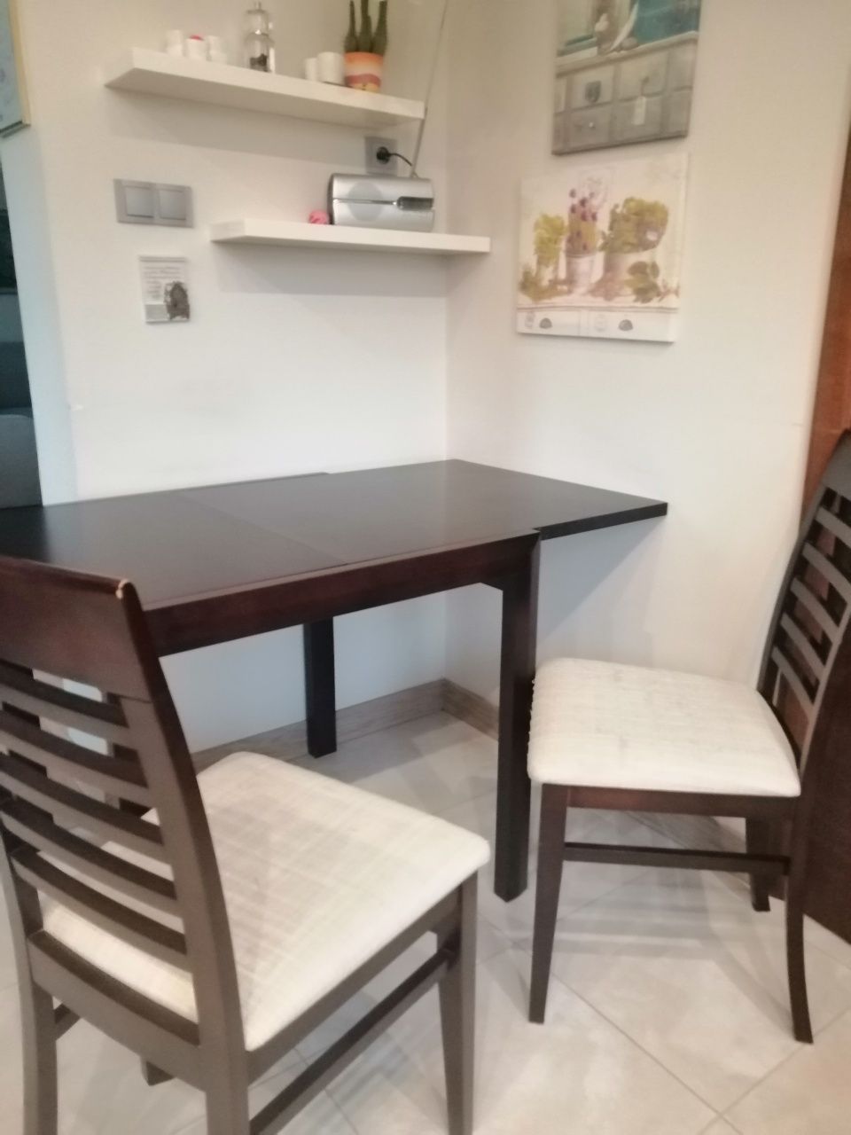 Stolik rozkładany kuchenny +2 krzesełka