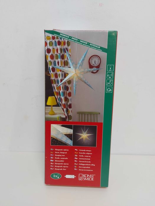 Gwiazda świetlna do domu, lampa, papierowa, niebieska F