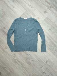 Marks&Spencer 36 S sweterek damski niebieski prążki wciągany stretch