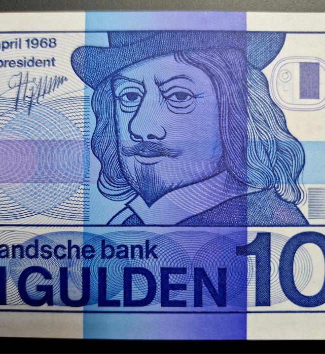 Banknoty Holandia 10 gulden z 1968r UNC