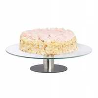 Szklana taca patera na ciasto tort owoce 30 cm