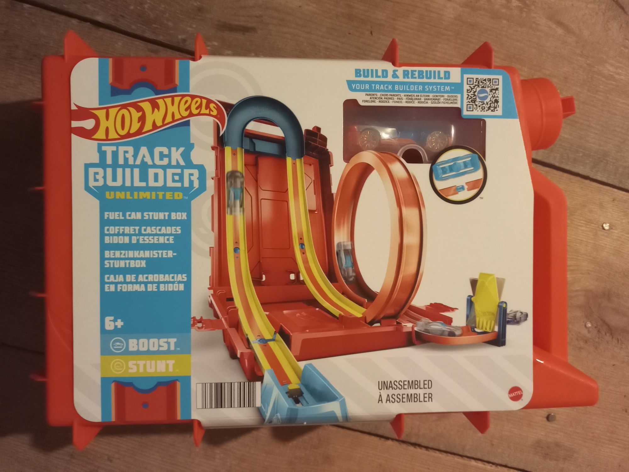 Nowy Hot Wheels 6+ TrackBuilder kanister zestaw kaskaderski Mattel