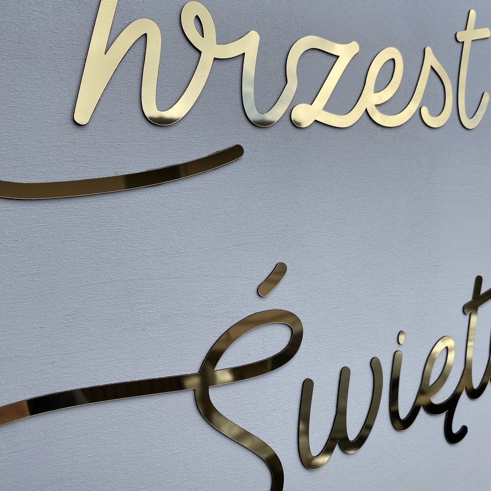 Tablica na chrzest święty boho glamour napis ścianka
