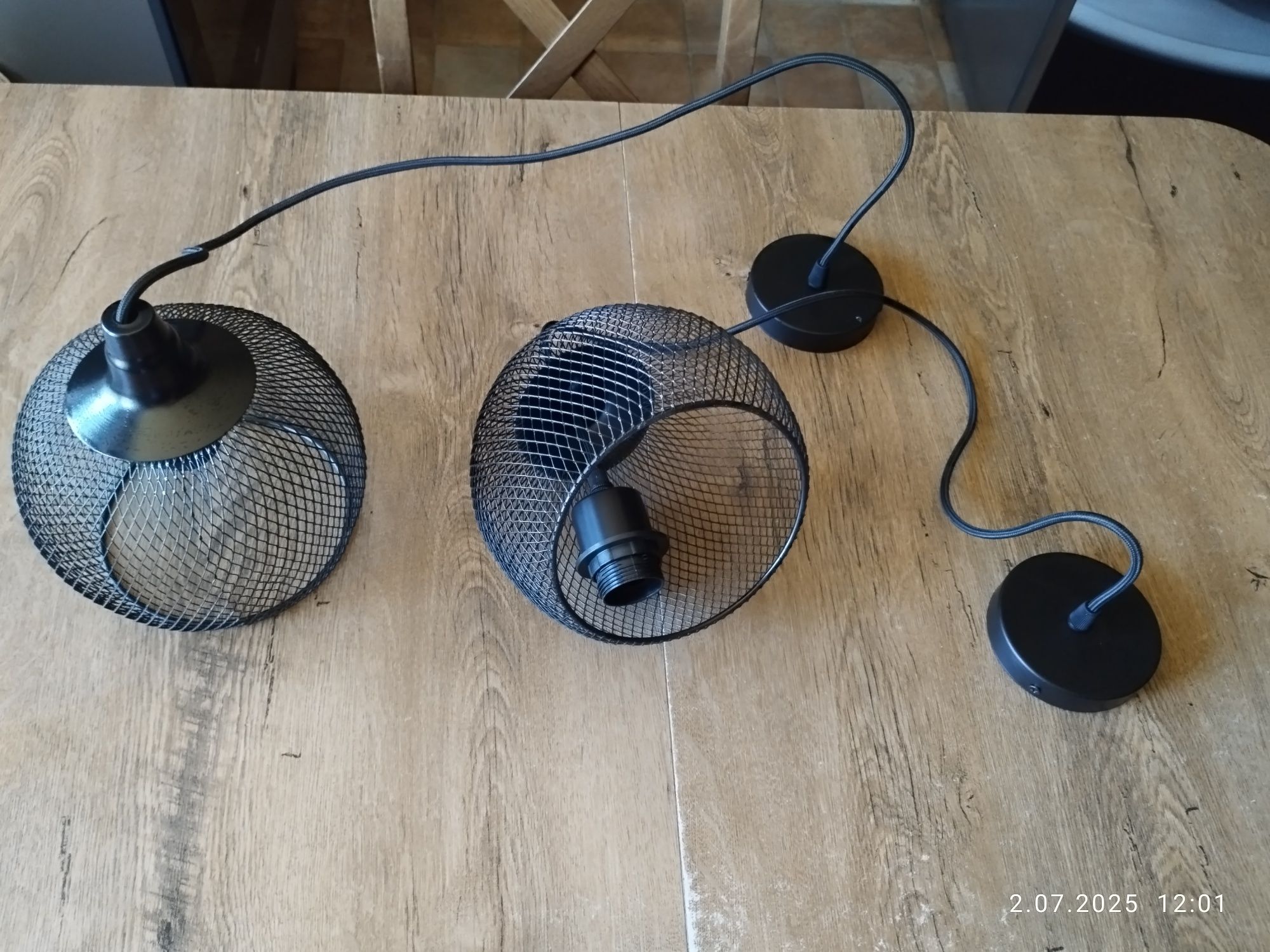 2szt czarne lampy sufitowe loft wiszące