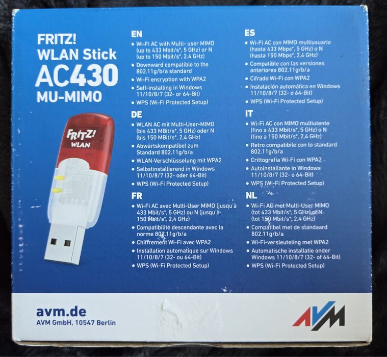 Karta sieciowa USB FRITZ! WLAN Stick AC430 MU-MIMO
