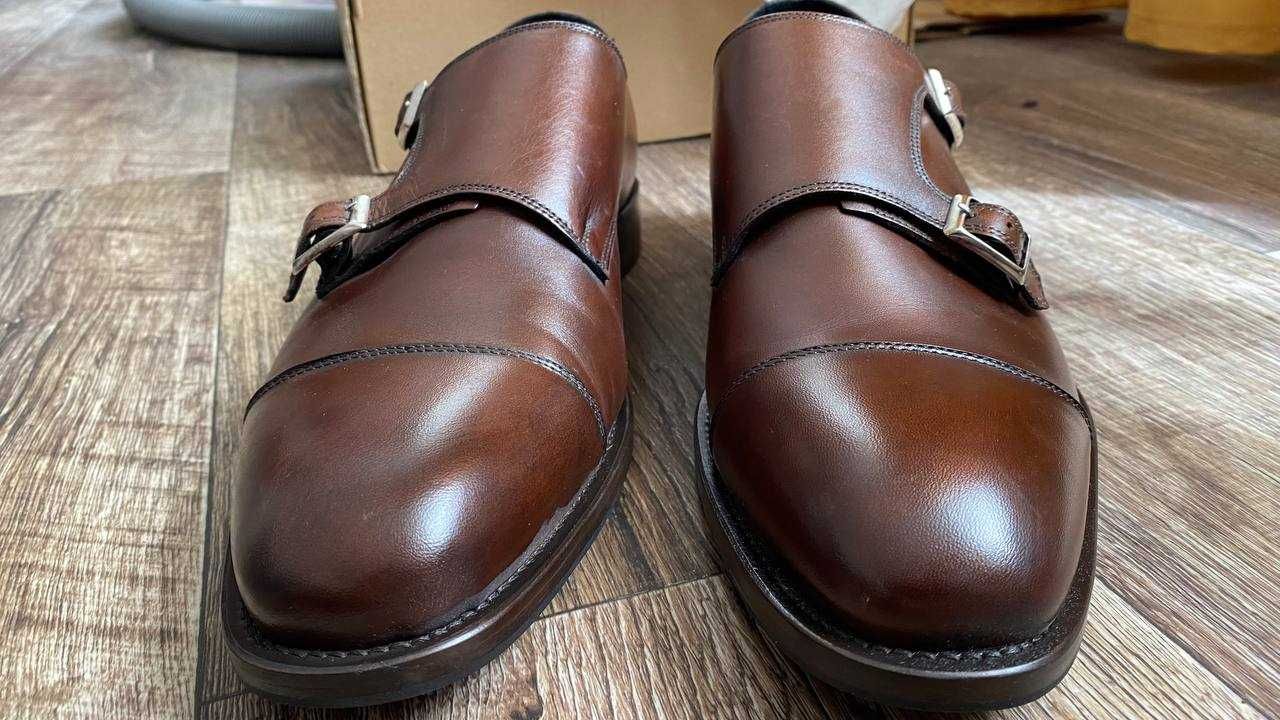J.Lindeberg monks shoes туфлі монки  шкіряні Італія 44