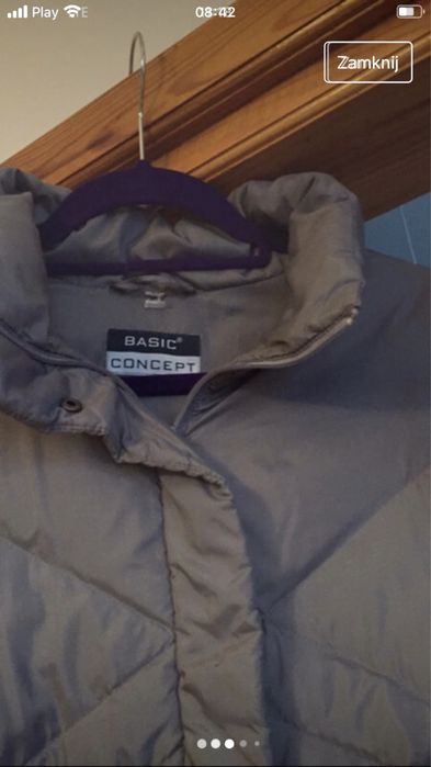 Pikowana kurtka damska, zimowa Basic r.42/XL