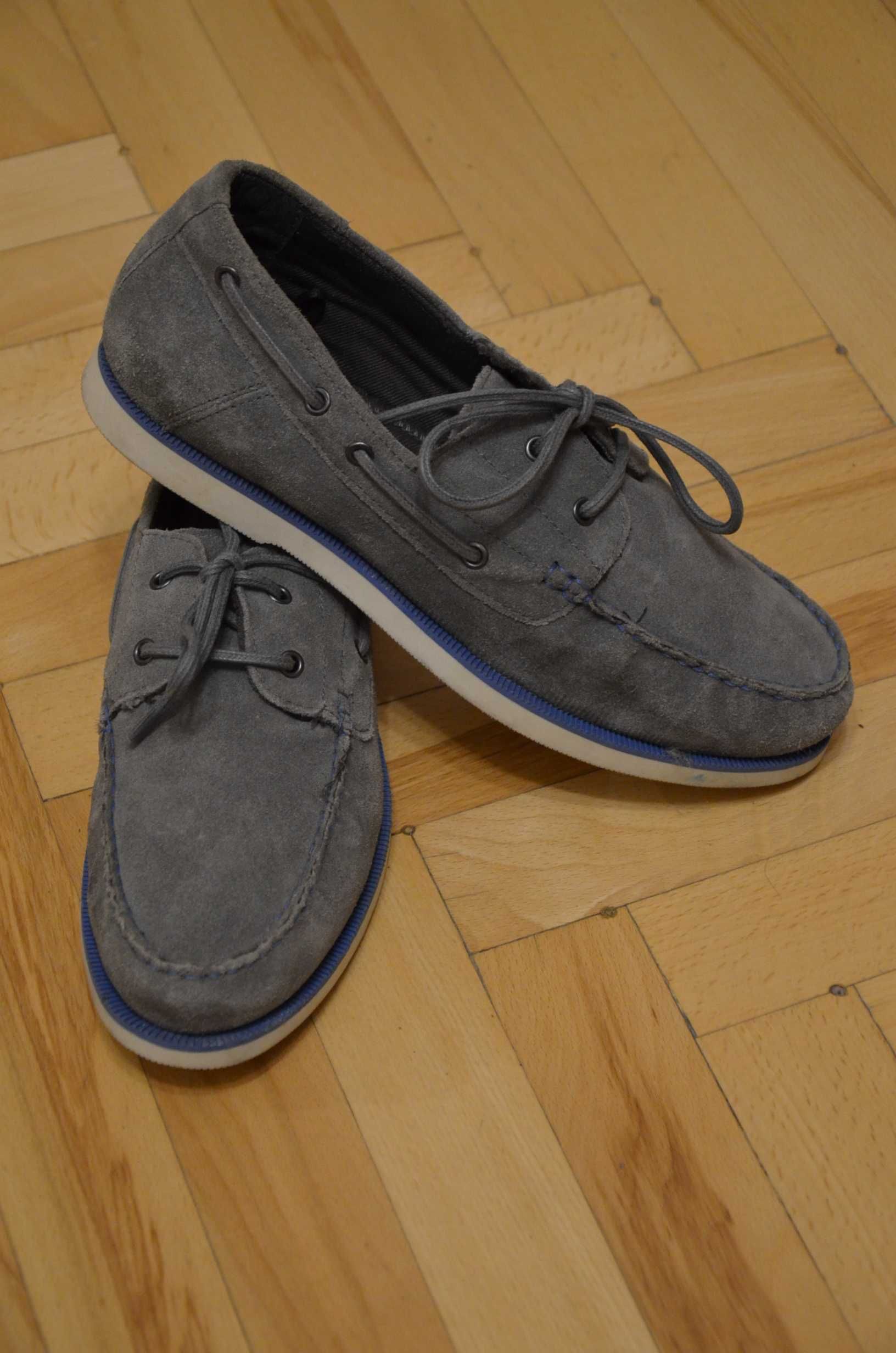 Buty  mokasyny żeglarskie George 41 wkł.27 skóra zamszowa superstan