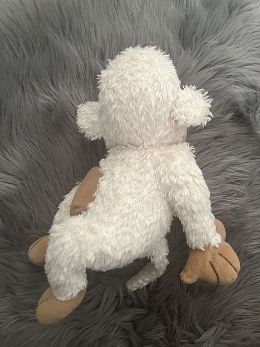 Małpka biała duża maskotka wysokość 35cm.