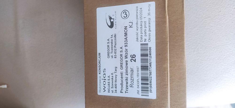 Buty / trzewiki zimowe wojskowe 933A/MON, rozmiar 26. Wojas, NOWE.