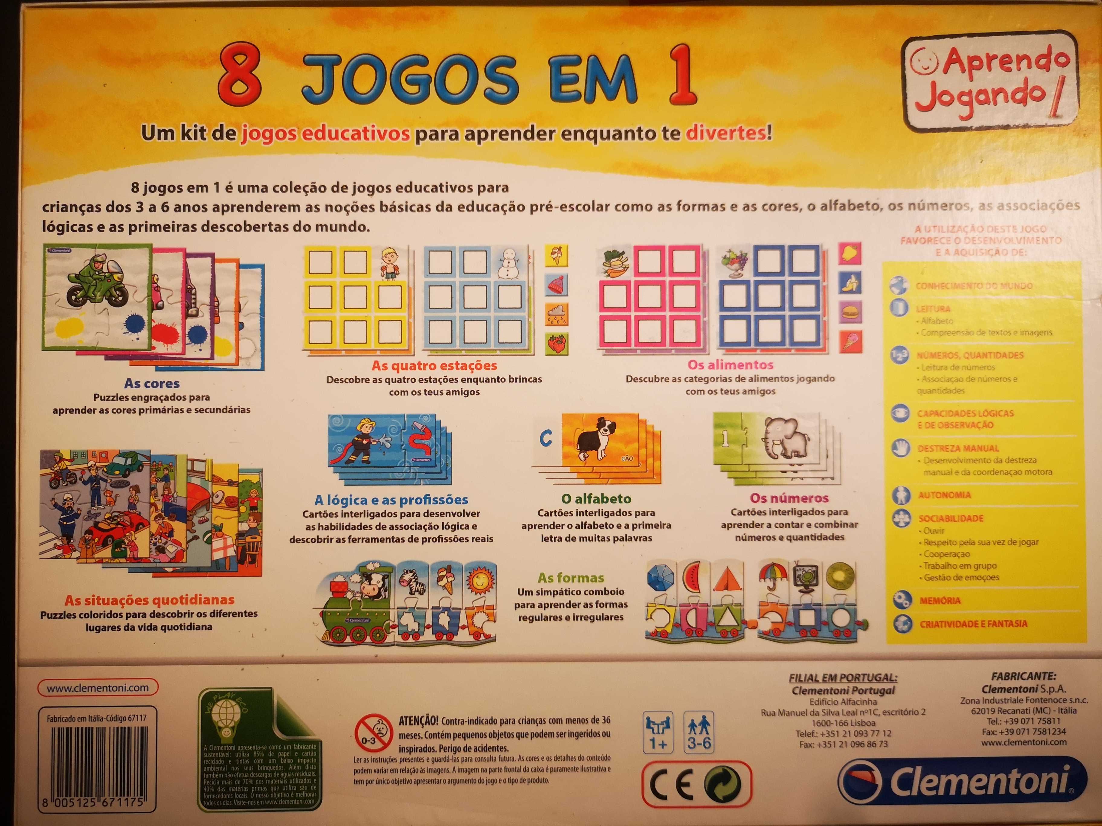 8 Jogos em 1 - Aprende Jogando - Clementoni