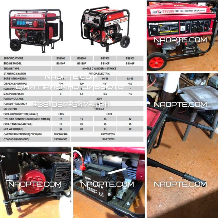 Генератор Бензиновий 5квт 5,5квт 7,5квт 8квт Bison Bizon Бізон Бизон