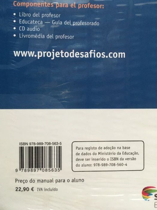 Mochila 8º ano, Espanhol - 3º Ciclo do Ensino Básico - Libro del Prof.