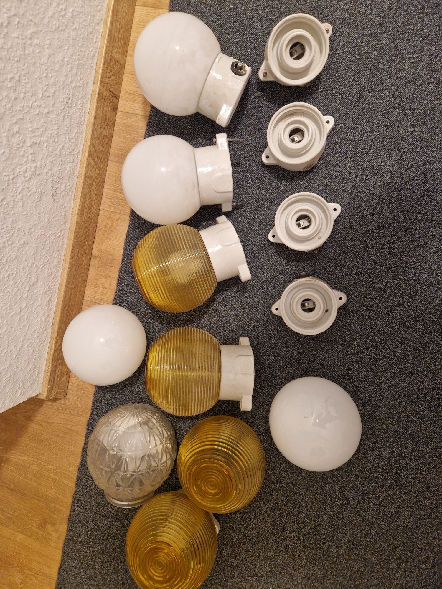 porcelanowe lampy . retro . loft . vintage . klosz . prl ddr