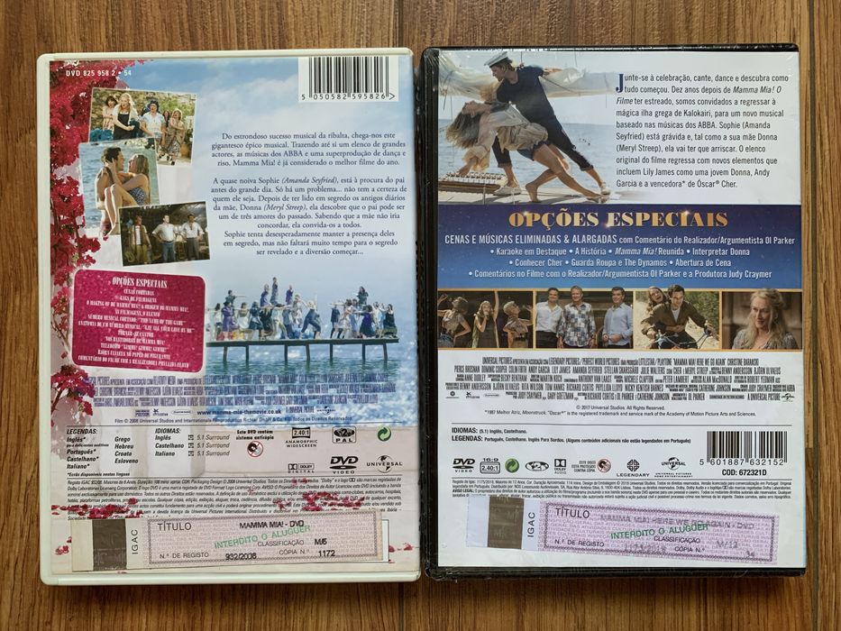 Mamma Mia! O Filme + Here We Go Again - 2 dvds