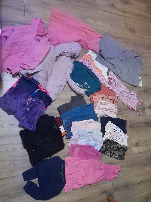 Mega paka paczka ubrań r. 110 116 dziewczynki wiosna lato kurtki bluzy