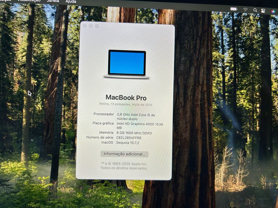 Macbook Pro 13" Sequoia - 2.6gh i5, ssd 500gb, 8gb Ram