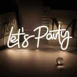 Neon Let's party lampa znak świetlny sprzedaż ścianka 18 urodziny ślub