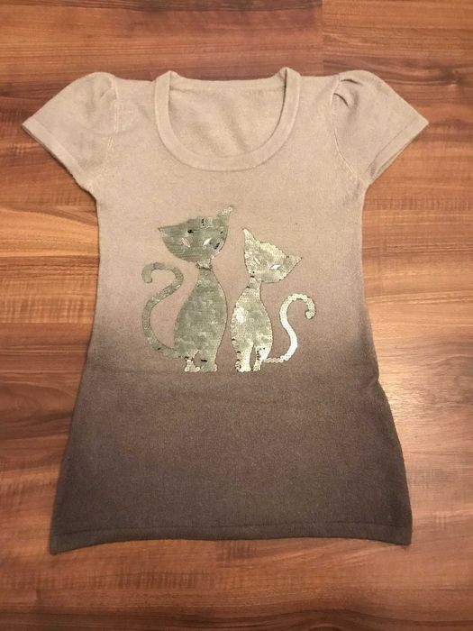 tunika, sweterek z kotkami z cekinów r. S/36