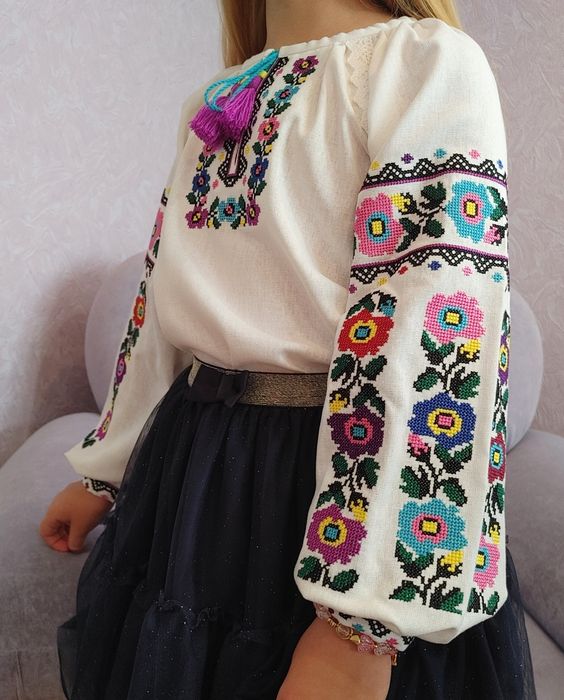 104-140 Вишиванка вишита сорочка на дівчинку