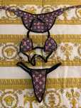 Bikini Bronze de Fita LV do Brasil c/ Bojo (Inclui Viseira)