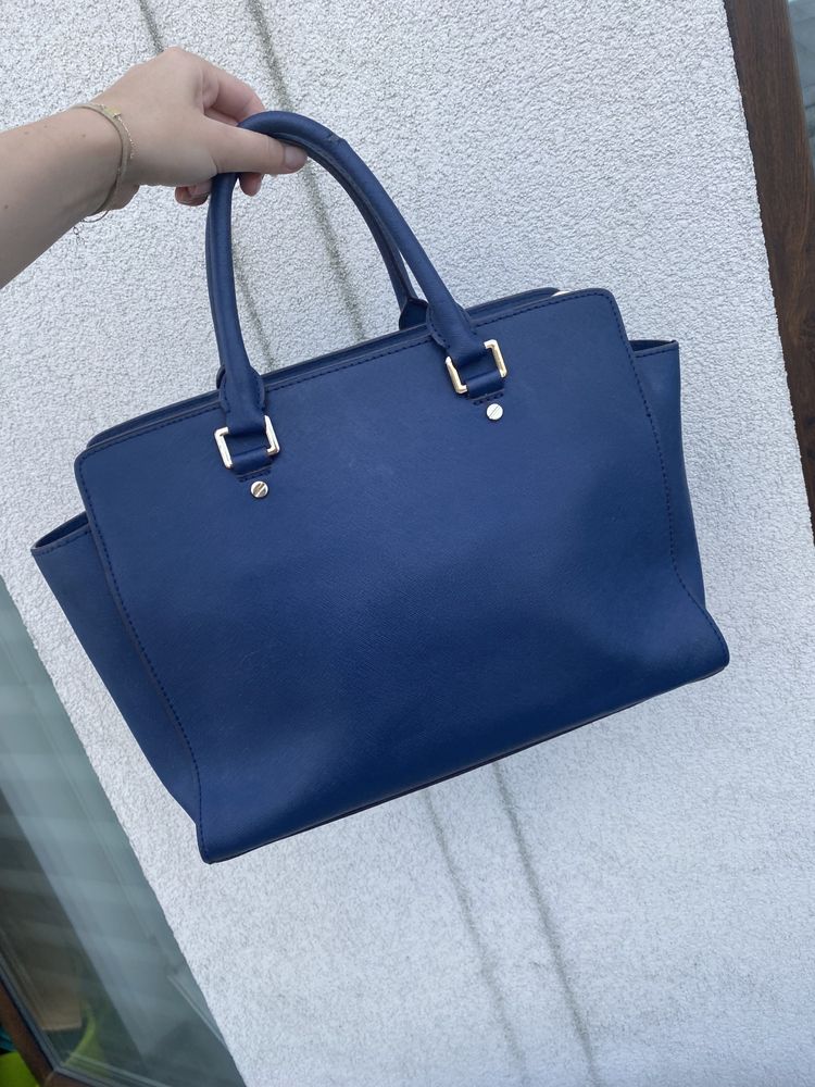 Torebka Michael Kors selma large skórzana granatowa