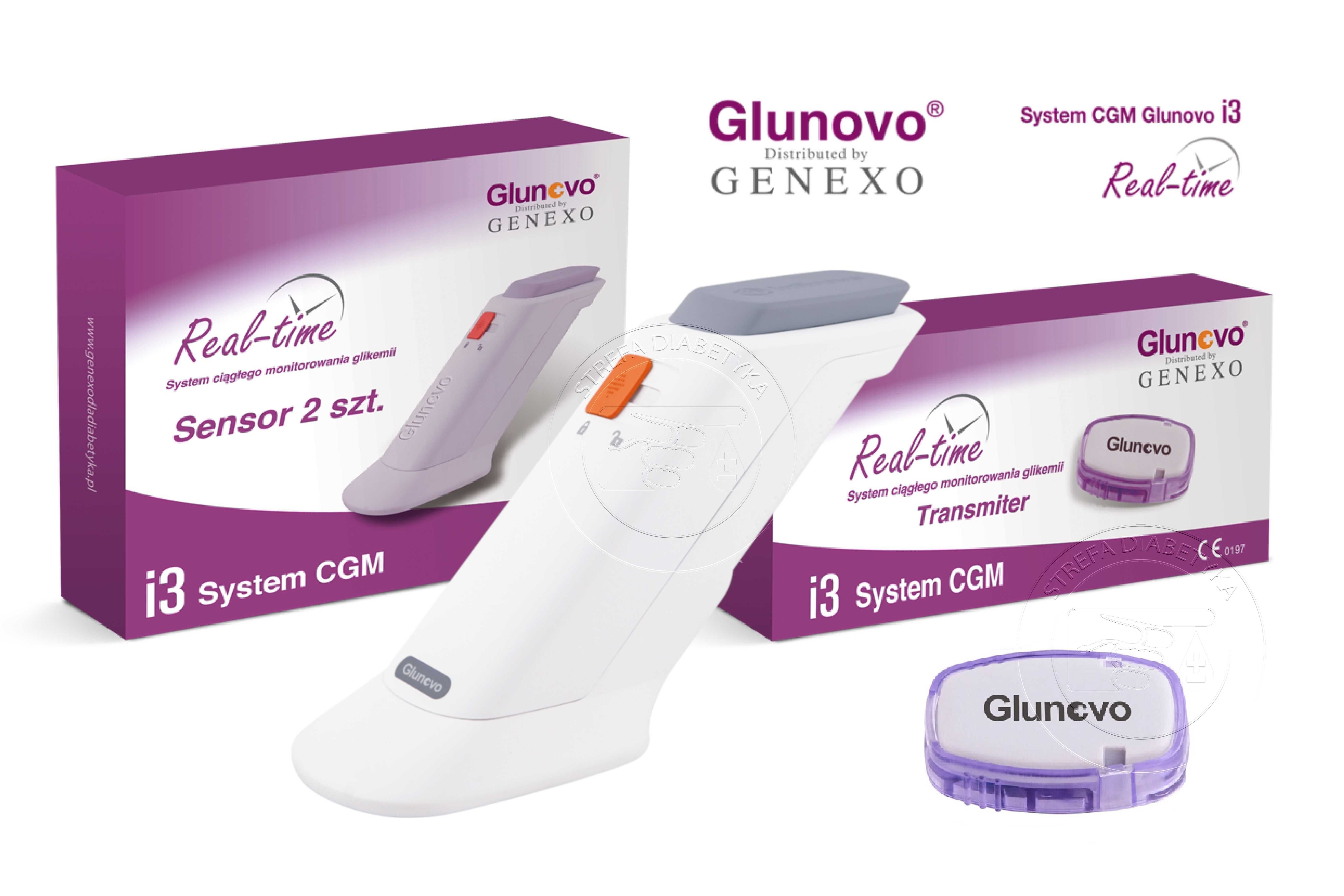 1 x Sensor – GLUNOVO i3 – el zst. CGM + Aplikator + Plaster + Gazik