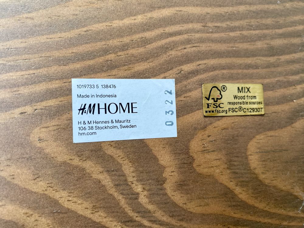 H&M wysoki 66 cm postument brązowy jak Nowy Stolik Kwietnik Ryflowany