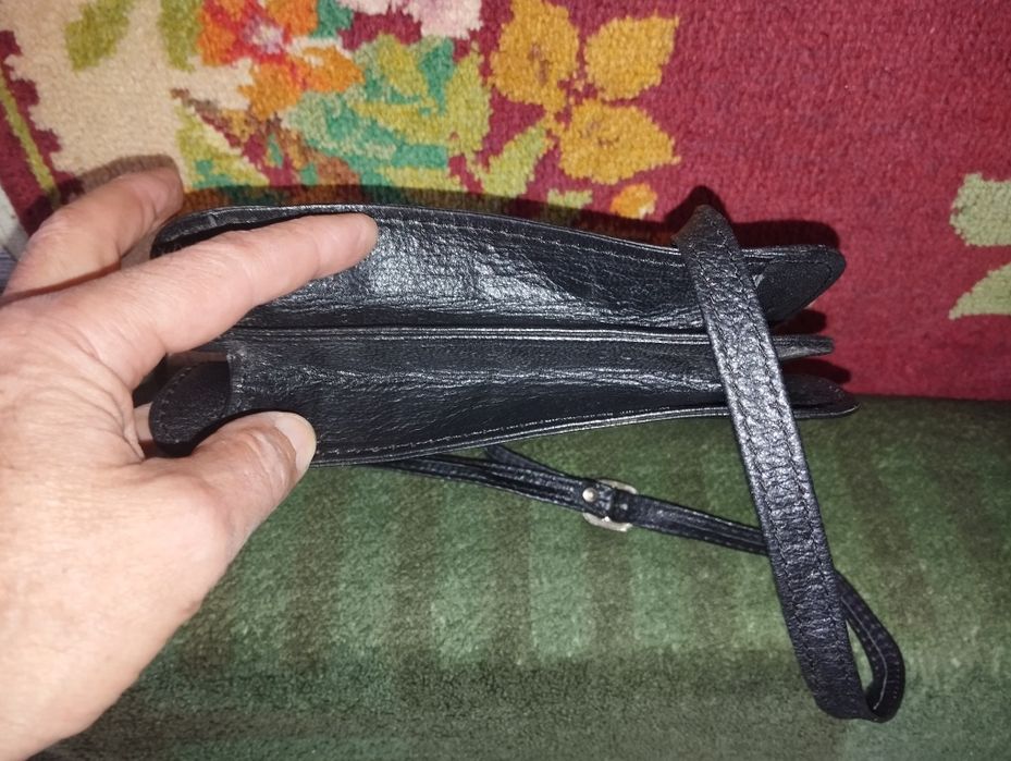 Сумка мужская кожаная планшет на плечевом ремне