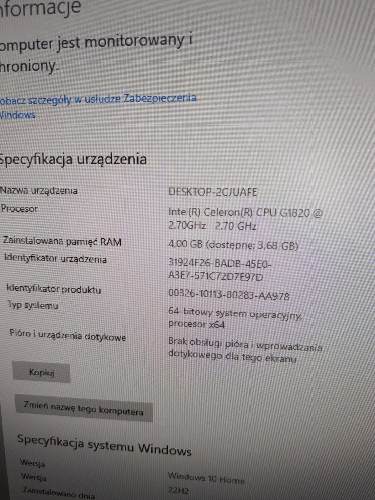 Komputer stacjonarny na części