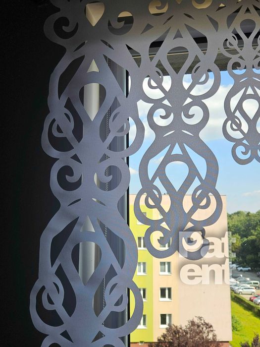 Firana panele ekranowe 60x100 cm żakardowe 2 sztuki na okno białe