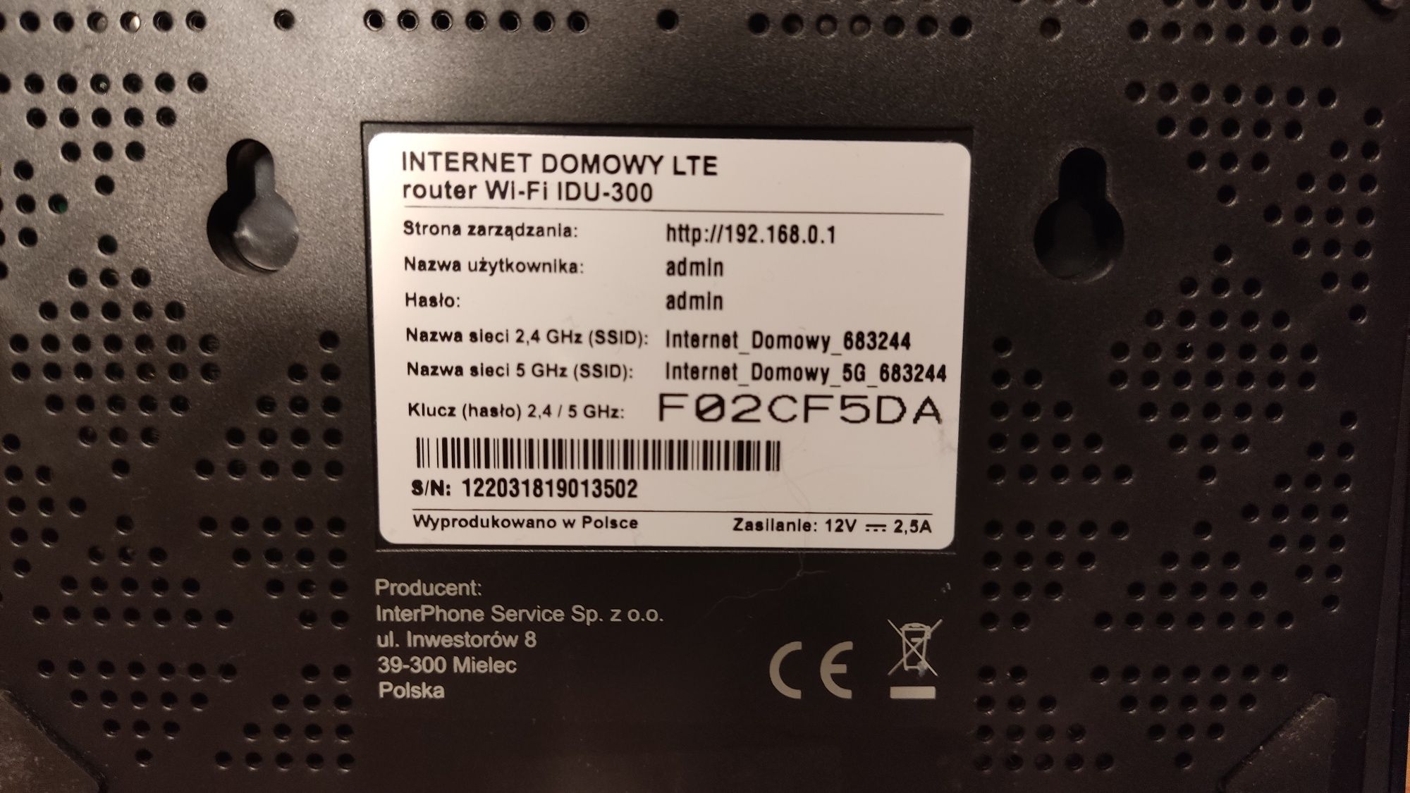 ODU IDU 300 INTERNET 4G/5G zestaw Router z Anteną