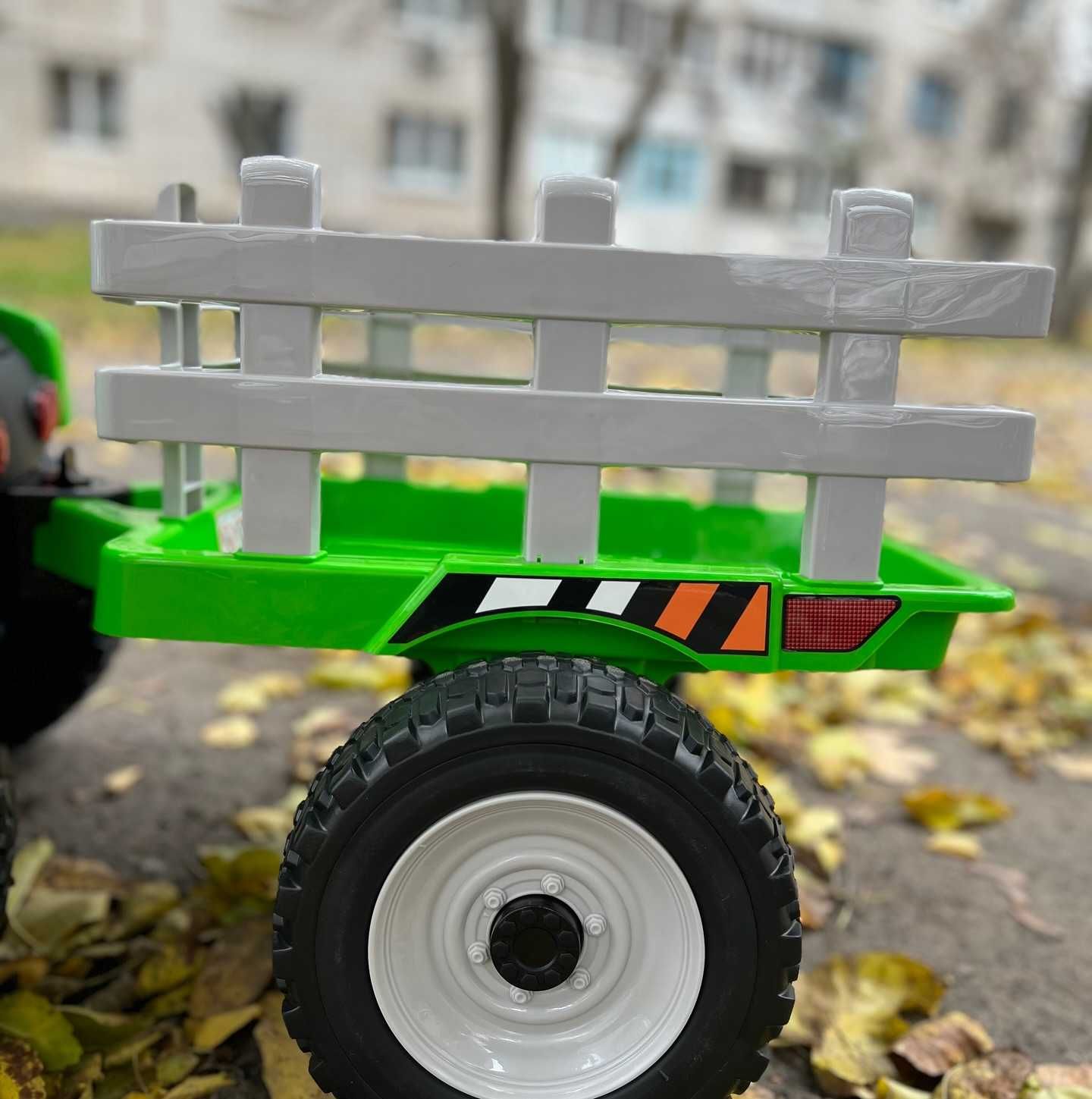 NOWY Traktorek na akumulator z przyczepką XMX-611 PILOT skóra mp3 pasy
