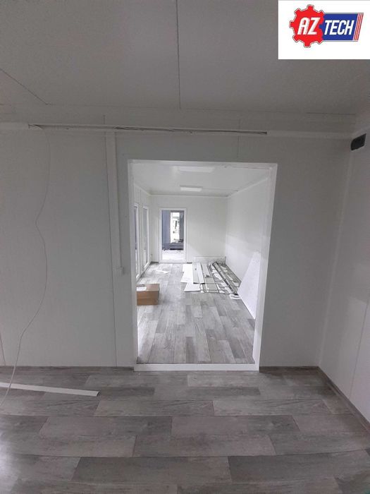 Kontener biurowy w kształcie litery "L" z montażem i transportem