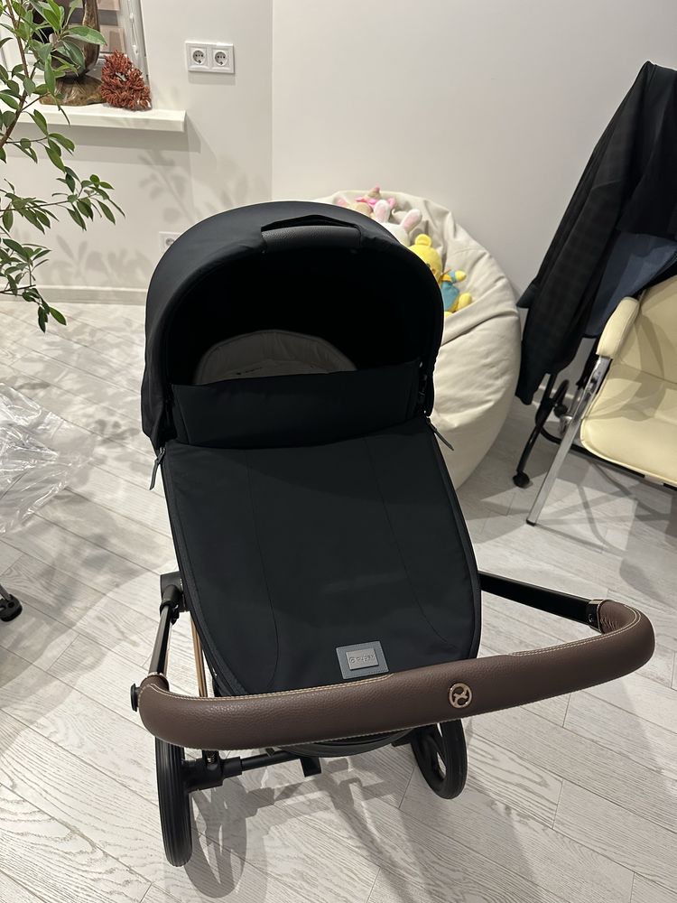 Дитячий візочок Cybex priam 4.0 Rose gold sepia black