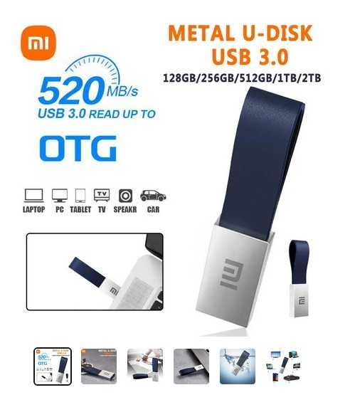 Pen USB 3.0 Xiaomi (2TB) OTG - 2 em 1 Type C (Novo)
