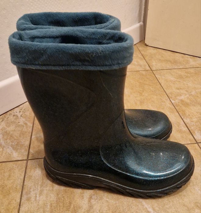 Kalosze dziecięce zielone ocieplane rozm. 35/36