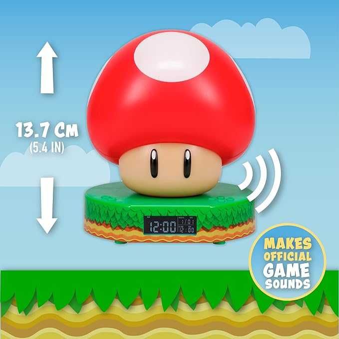 Budzik z podświetlaniem Paladone Super Mario Mushroom