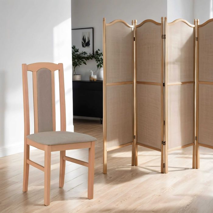 Krzesło Bos 07 Buk naturalny + jasny beż (soro 23)