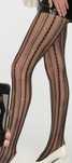 Rajstopy Calzedonia s/m czarne rete kabaretki w pionowe wzorki