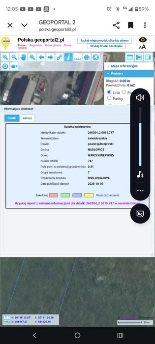 Sprzedam działkę rolno -budowlaną szerokość 22 metry.