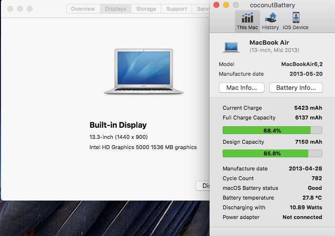 Apple MacBook A1466 Air intel Core i5-4250U 4GB 128GB SSD